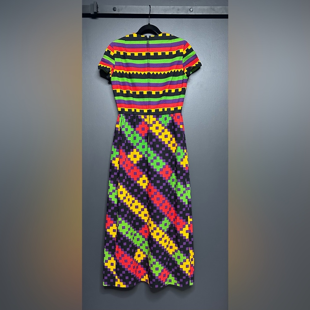 Lanvin Vintage 1970’s Geometric Print Dress size 12 - Picture 5 of 5